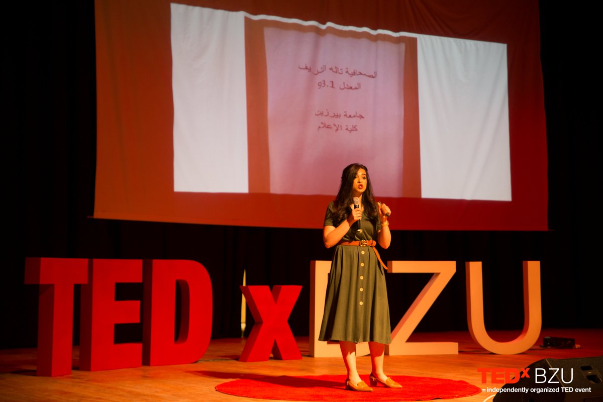 TEDxBZU's tweet photo. The second speaker at the TEDxBZU conference "Gathering pieces" Tala Al-Sharif Journalist &amp; Founder of Female Chimeras platform .

#TEDx_BZU #GatheringPieces https://t.co/Iiju4okm2o