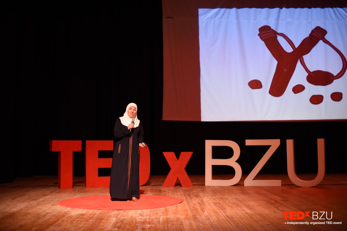 TEDxBZU's tweet photo. The fourth speaker at the TEDxBZU conference "Gathering pieces" Asmaa Sharbati, a University lecturer, Trainer in Self Developing Skills, and a Ph.D. student in Sociology at Birzeit University.

#TEDx_BZU #GatheringPieces https://t.co/47LO0aCHn2