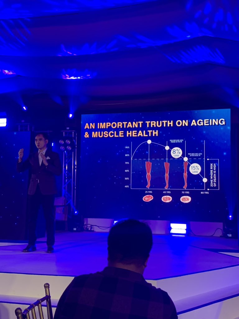 manilabulletin's tweet photo. According to Dr. Dimaano, healthy adults lose up to 8% of muscle every decade after they reach 40 years old. #EnsureTheirStrength https://t.co/9F4PrLXizv