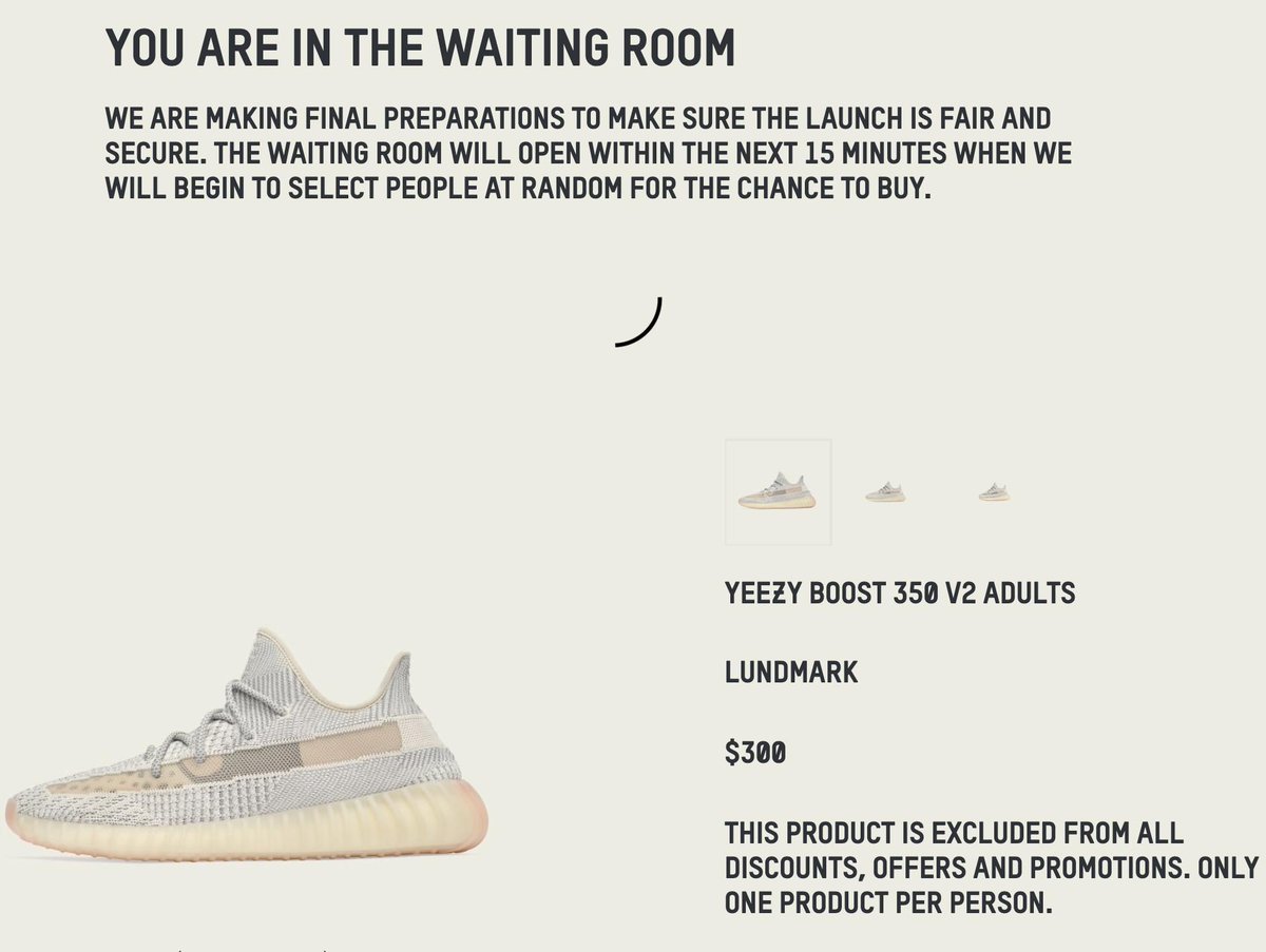 Adidas yeezy boost 350 v2 lundmark non reflective Size 14