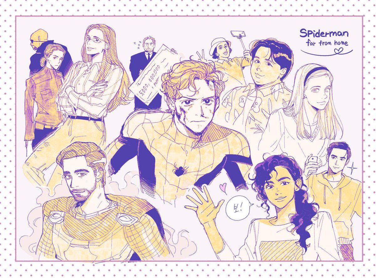 그리고 싶은 캐릭터들 하나둘씩 그리다보니 거의 단체샷이 된.., 파프홈 보세요 !