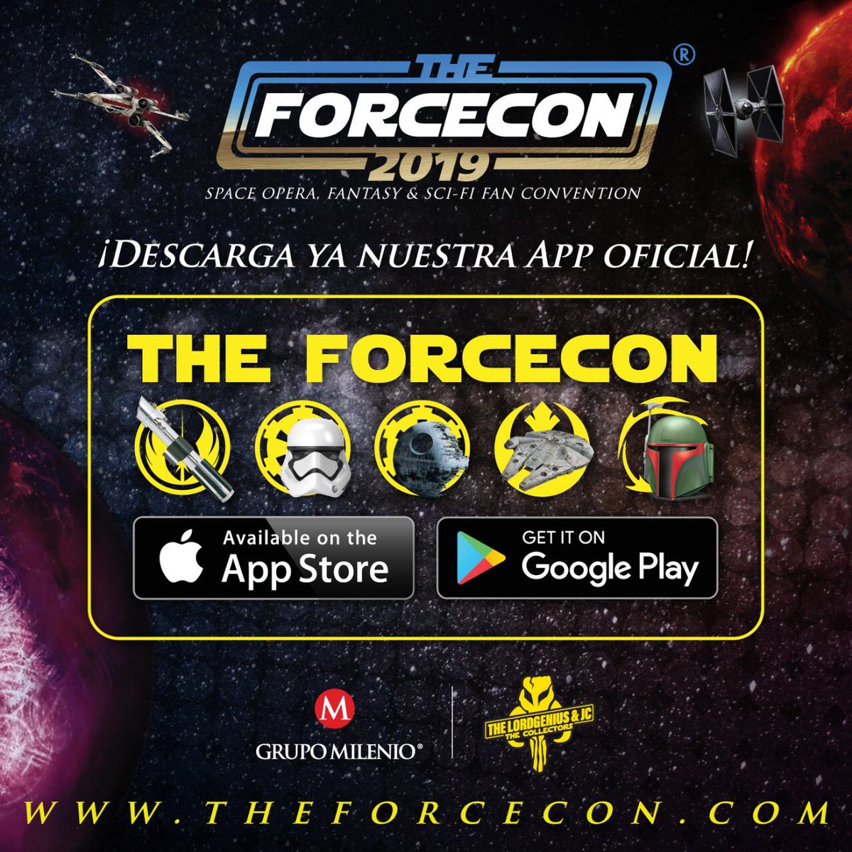 theforcecon's tweet photo. Descarga ¡Ya! Nuestra APP 📲

Para que siempre estés al tanto de todo lo que ocurre al rededor del mejor evento de Sci-Fi de México.

Disponible para plataformas IOS y Android.

¡Únete a la fuerza del entretenimiento!
#TheForcecon2019
#BuenSabado https://t.co/NY2qgFEwyD