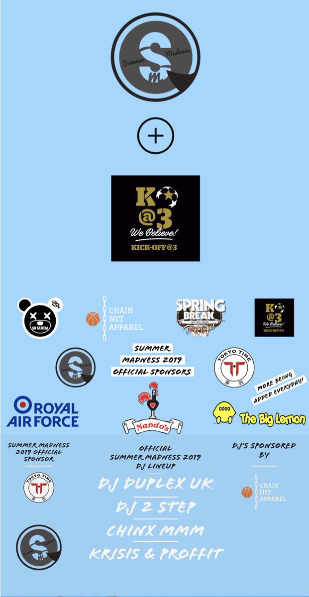 <a href="/VCP_UK/">Violent Crime Prevention</a> <a href="/SUMMERMADNESSUK/">Summer MadnessUK</a> <a href="/YoungAdvisors/">Young Advisors</a> <a href="/LNKcharity/">Lives Not Knives</a> <a href="/thesafetybox_uk/">The Safety Box ®</a> <a href="/ACCESSUK_ORG/">Access UK</a> @leap_cc <a href="/UKYouth/">UK Youth</a> <a href="/GeneratingG/">GeneratingGenius</a> The event will be hosted on Saturday 27th July.#Kickoffat3 will be attending also with our beach football ⚽️.#WeBelieve <a href="/AshleyLevien/">Ashley Levien</a> <a href="/MW_kickoffat3/">Michael WallaceQPM</a> <a href="/BallersClub01/">Ballers Club</a> <a href="/OfficialBHAFC/">Brighton & Hove Albion</a> <a href="/daddytheref/">Andy Kowalski</a> <a href="/sussex_police/">Sussex Police</a> <a href="/BrightonHoveCC/">Brighton & Hove City Council</a> <a href="/RAFEngagesouth/">RAF SET London & The South</a> <a href="/eyesonstalbans/">EYES on St Albans</a> <a href="/TipOffat3/">TipOffat3</a> <a href="/afherb/">Dr Angela Herbert MBE IOTC-Solutions</a>