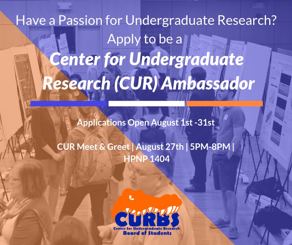 UF CURBS (@ufcurbs) on Twitter photo As a CUR Ambassador, you will have the opportunity to promote the various undergraduate research opportunities here on UF's campus, help your peers find their own research interests, and much more! Applications are open August 1st and close August 31st. #gogatorsgoresearch As a CUR Ambassador, you will have the opportunity to promote the various undergraduate research opportunities here on UF's campus, help your peers find their own research interests, and much more! Applications are open August 1st and close August 31st. #gogatorsgoresearch