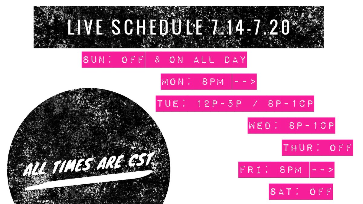 SHESN0TGOOD's tweet image. Mixer Schedule for the coming week: #mixer #codstream