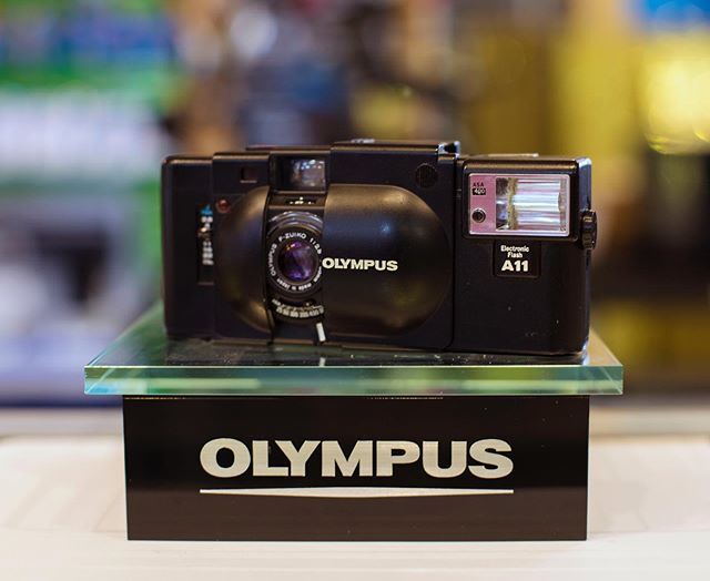 Check out this super cool Olympus XA with the attachable flash from the used department! This camera was one of the smallest rangefinders ever made! ift.tt/30wXG7c