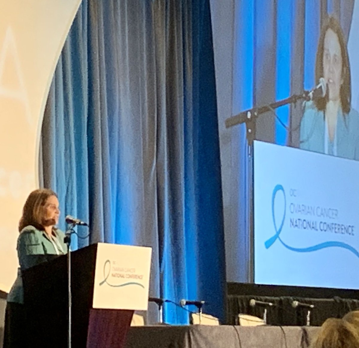 kevinokeefe's tweet photo. UW professor/director of Division of Gynecologic Oncology, 
Dr. Elizabeth Swisher/@SwisherLiz is doing Seattle &amp; @UWMedicine proud sharing advances in treatment and prevention of #ovariancancer at @OcraHope’s #cancerconf. Glad to be consulting with her colleague, @BarbaraAGoff. https://t.co/CuV9rfJ9CG