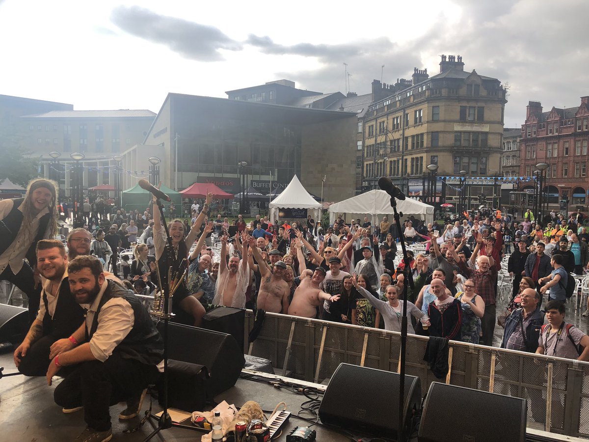 TVRadioPeg's tweet photo. Even the worst rain we’ve seen for ages can’t stop #Bradford having a party! 

It’s @BfdFestival at @CityParkBD. @blckwtrcnty kept the crowd going. 

#bestaudienceintheworld #yorkshire #hardupnorth #bradfordfestival https://t.co/QvybWvl3uh