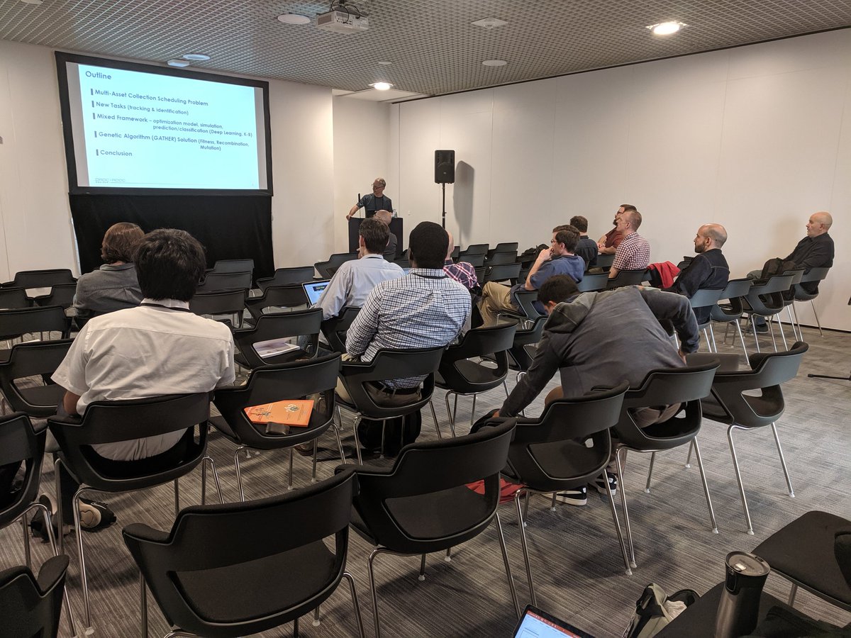 aiesparcia's tweet photo. A Mixed Framework to Support Heterogeneous Collection Asset Scheduling, presentation by Jean Berger #SecDefWorkshop #GECCO2019  @GECCO2019 https://t.co/0zzfOq19gA