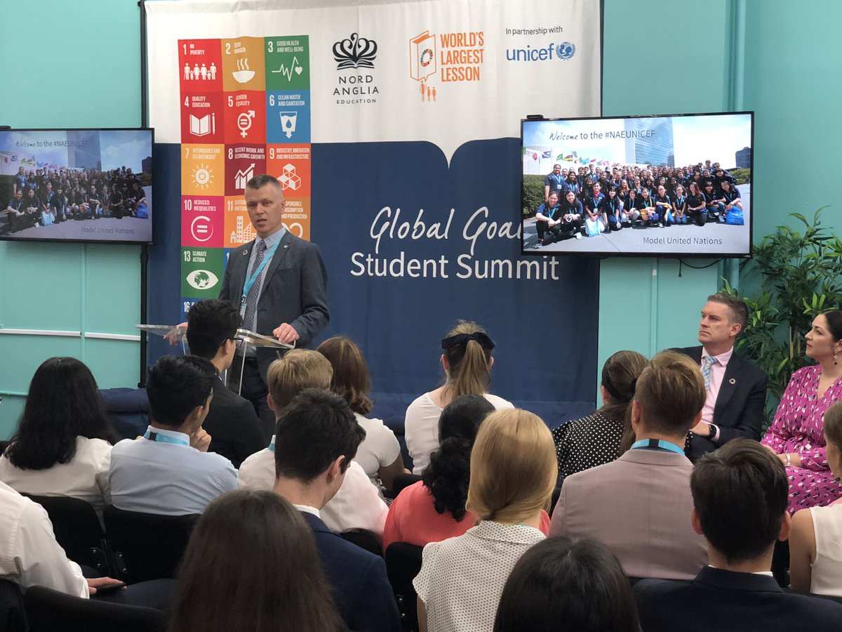 TanyaSLynch's tweet image. Opening MUN ceremony @NAEducation #naeunicef Student Summit! @lilykalandjian and @DanielArdity proudly representing @NBPSEagles
