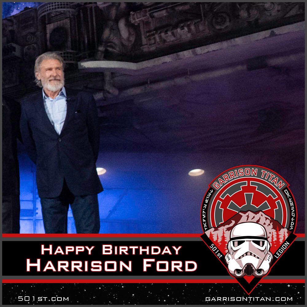 Happy 77th Birthday  to the scruffiest looking nerf herder in the galaxy! #harrisonford #hansolo #starwars #garrisontitan #happybirthday