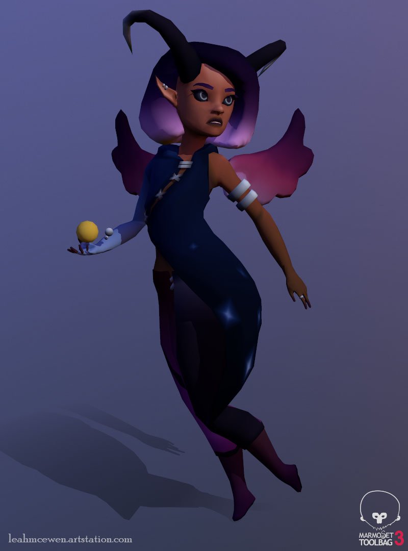 SkullCat3D's tweet image. Pleasantly surprised by how my #GradientChallenge for @minionsart character turned out and I gotta say I had loads of fun with the 'lazy texturing' method! So here's some renders before I hate the model next week :P #SketchfabChallenge #3dArt #Fairy #Fantasy