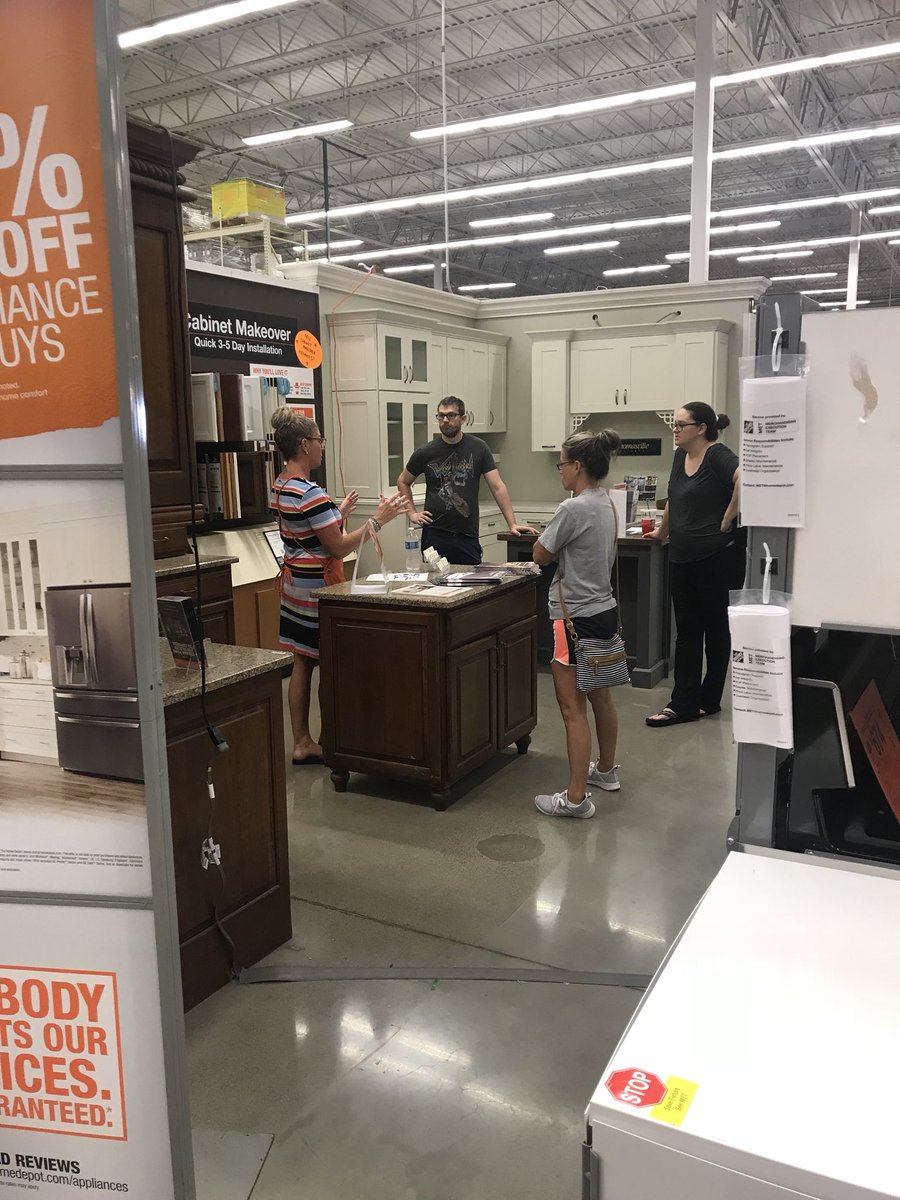 moriartysgirl's tweet photo. Universal Specialist MaryJo is teaching our Clinic on Countertops and Cabinet Makeover this morning. Stop by and #LetUsDoIt4You @holli_depot3848 @SeanMatson_THD @ericjroll @asm212230 @fedulchak @AsalazarHD3848 https://t.co/WO0xqTTD2V