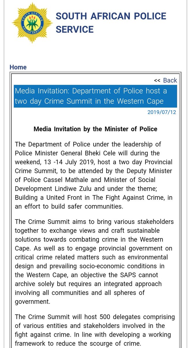 PSiRALive's tweet photo. PSiRA is here at #CrimeSummit in the Western Cape
"Private Security Industry is NOT a by-the-way-component, it's a solid force multiplier. We work with the police & other law enforcement agencies to ensure our people feel safe in their own country"-PSiRA CEO, Manabela Chauke https://t.co/xOT4wXJAWf