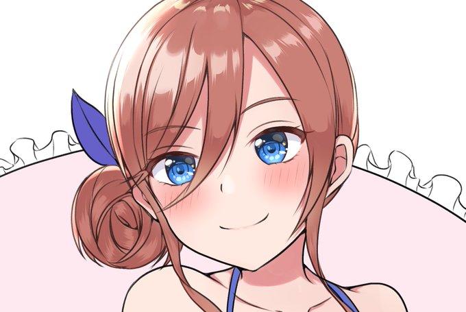 ゆきうなぎ🐰お仕事募集中さんがTwitterに投稿した中野三玖(五等分の花嫁)のイラスト。