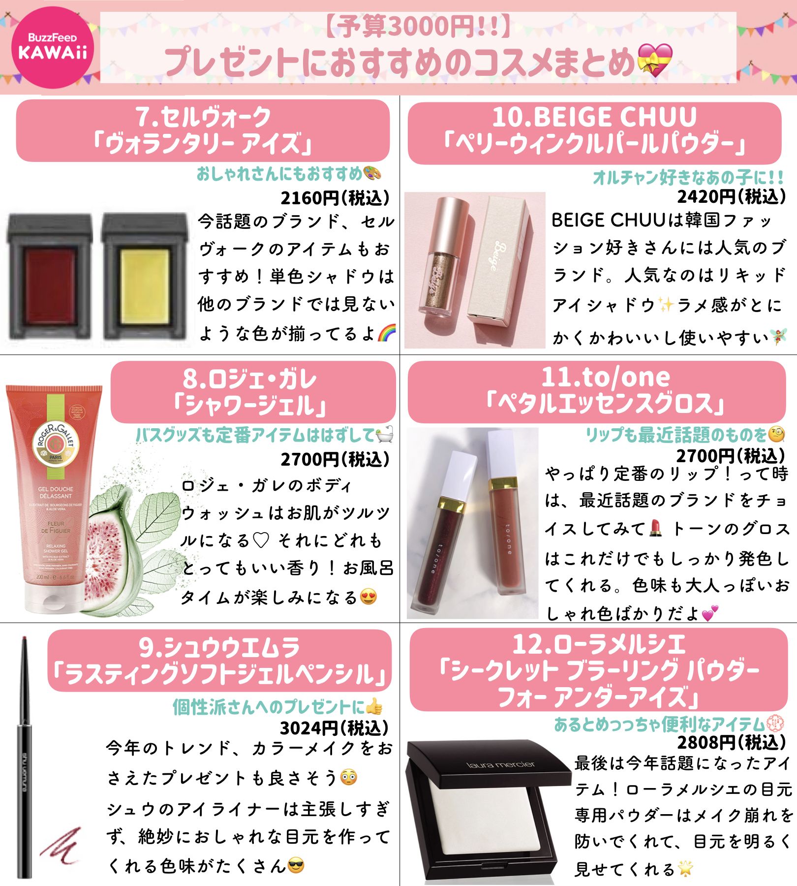 Buzzfeed Kawaii 在 Twitter 上 予算は3000円 友達へのプレゼントにおすすめなコスメをまとめました 自分へのごほうびにもぴったりです T Co Tllazcd0xk Twitter