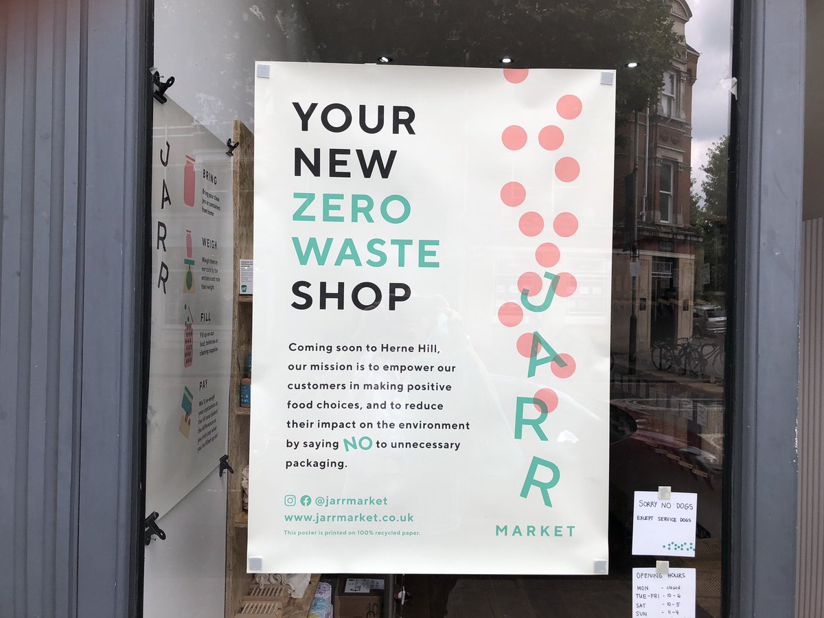 jayrayner1's tweet photo. My corner of London has a terrific new packaging-free, buy-by-weight shop. Everything from herbs and spices through bakery to pulses and toiletries. You’ll find #JarrMarket on half moon lane in Herne Hill. https://t.co/1F3Hfury6R