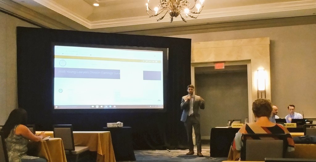 FlaBarYLD's tweet photo. It's Day 2 of the #VBLC19 in Tampa, and we've settled into the YLD discussion about the recent launch of the Find Your Affiliate website earlier this year that allows you to keep up with ALL the things young lawyer affiliates around the state are up to.
1/ https://t.co/2yINPNz98n
