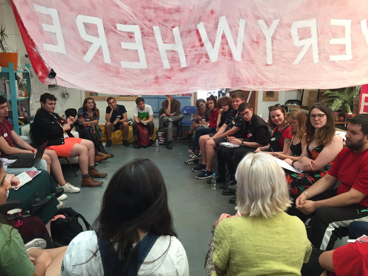rentstrikenow's tweet photo. Another packed room for @EvaCrossanJory and @RedRoryHughes workshop on running a housing campaign through your SU!
#RentStrikeWeekender https://t.co/DgmsrlFmBo