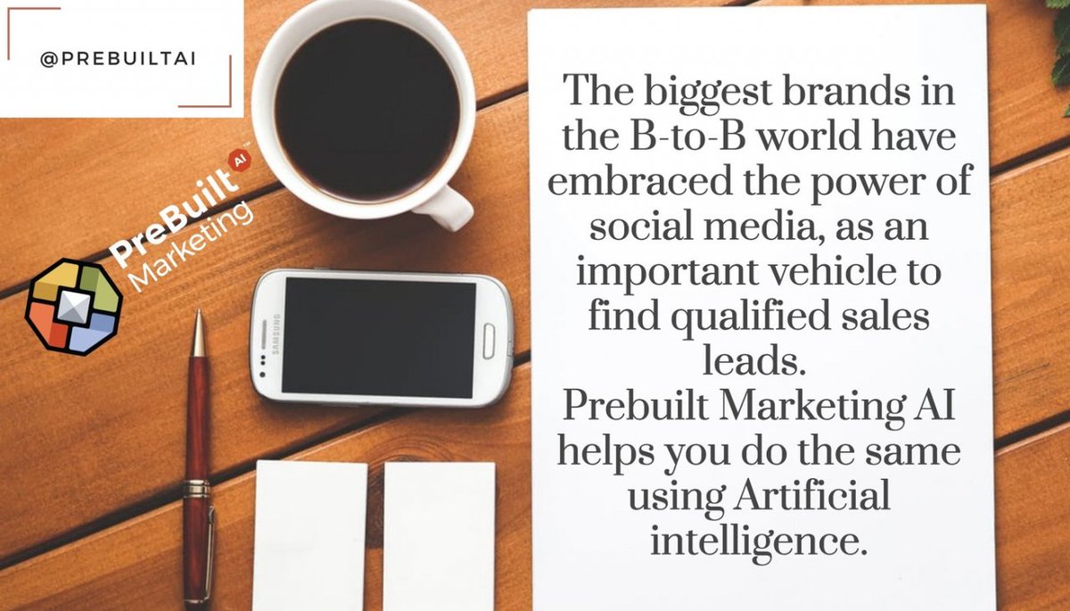 cristinl111's tweet photo. Most businesses fail at their #socialmediamarketing. With PreBuilt Marketing's AI called AIMI, it's like having a team of supercharged social media marketing experts working for you 24-7. Try our AI technology today!
https://t.co/BkrDjHZAKq
#prebuiltai #worksmarter https://t.co/j8lwga3tQG