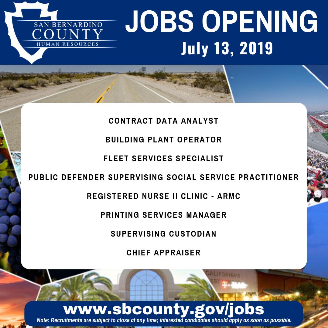 sbcountycareers's tweet photo. New jobs open now! Apply for an opportunity to make a difference with #SanBernardinoCounty! https://t.co/k2hOm7kb6P
#SBCountyJobs #LiveWorkPlaySBC https://t.co/9NMmDTJsiJ