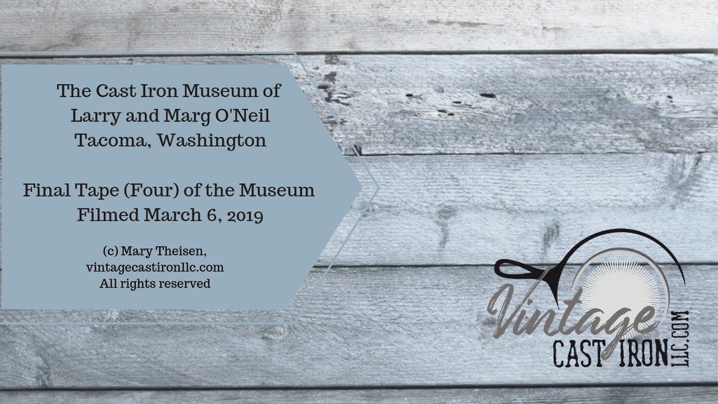 thepanhandler1's tweet image. youtu.be/uUvwLih7NlI (c) Mary Theisen, vintagecastironllc.com

Fourth in a series of four tapes showing the O'Neil cast iron museum in Tacoma, Washington. 

Enjoy, and please subscribe to my channel to receive notice when new videos are uploaded to my channel!  

#castir…