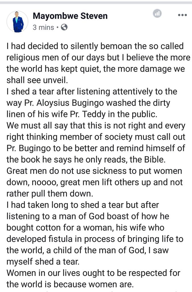 Smayombwe's tweet photo. I had decided to silently bemoan the so called religious men of our days but I believe the more the world has kept quiet, the more damage we shall see unveil.
#IstandwithTeddy
@RebeccaKadaga @winnir @winniekiiza1 @RCTmakindyeWest @MordecaiMuriisa @STwinoburyo @Gwoter05 @rwakijuma https://t.co/KkwaQIkvCT