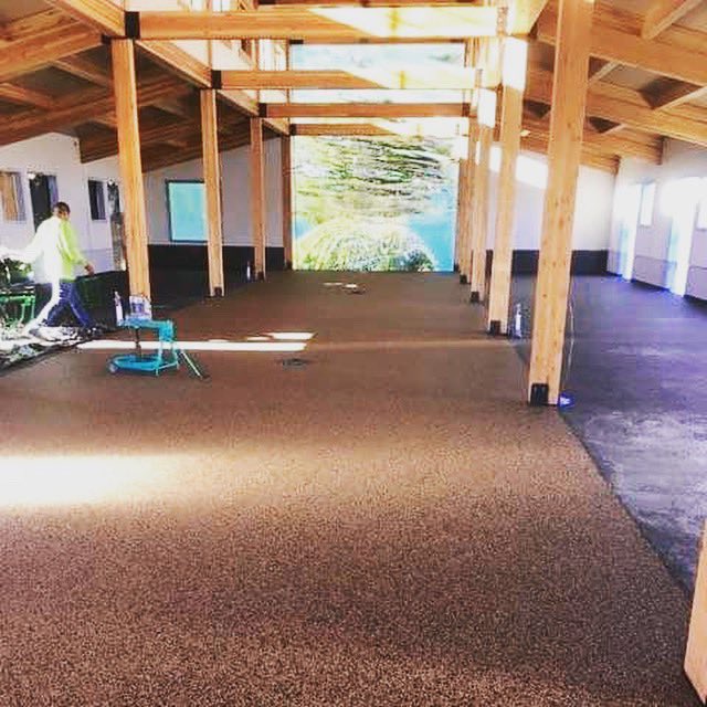 🐎 Barn flooring install! Keep your animals safe with <a href="/polylast/">Polylast Global</a> non-slip rubber flooring. Polylast has <a href="/microban/">Microban International</a> antimicrobial technology 
.
#farmlife #fall #buildyourlegacy #timberframe #barnkit #postandbeam #barnlife #sandcreekpostandbeam #timberframing #barnpros #agbarn #floor