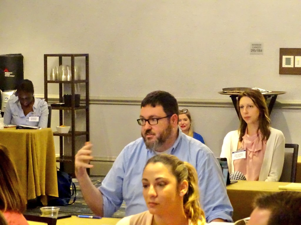 FlaBarYLD's tweet photo. Our YLD leaders - Prez @SantoDiGangi, Prez-elect @AJTWW & board member @DaneHeptner - opened the floor & asked the room full of young lawyers what programs have worked in their cities so fellow affiliates can implement those in their areas.
TONS of great ideas shared! #VBLC19 https://t.co/yekR8za1b4