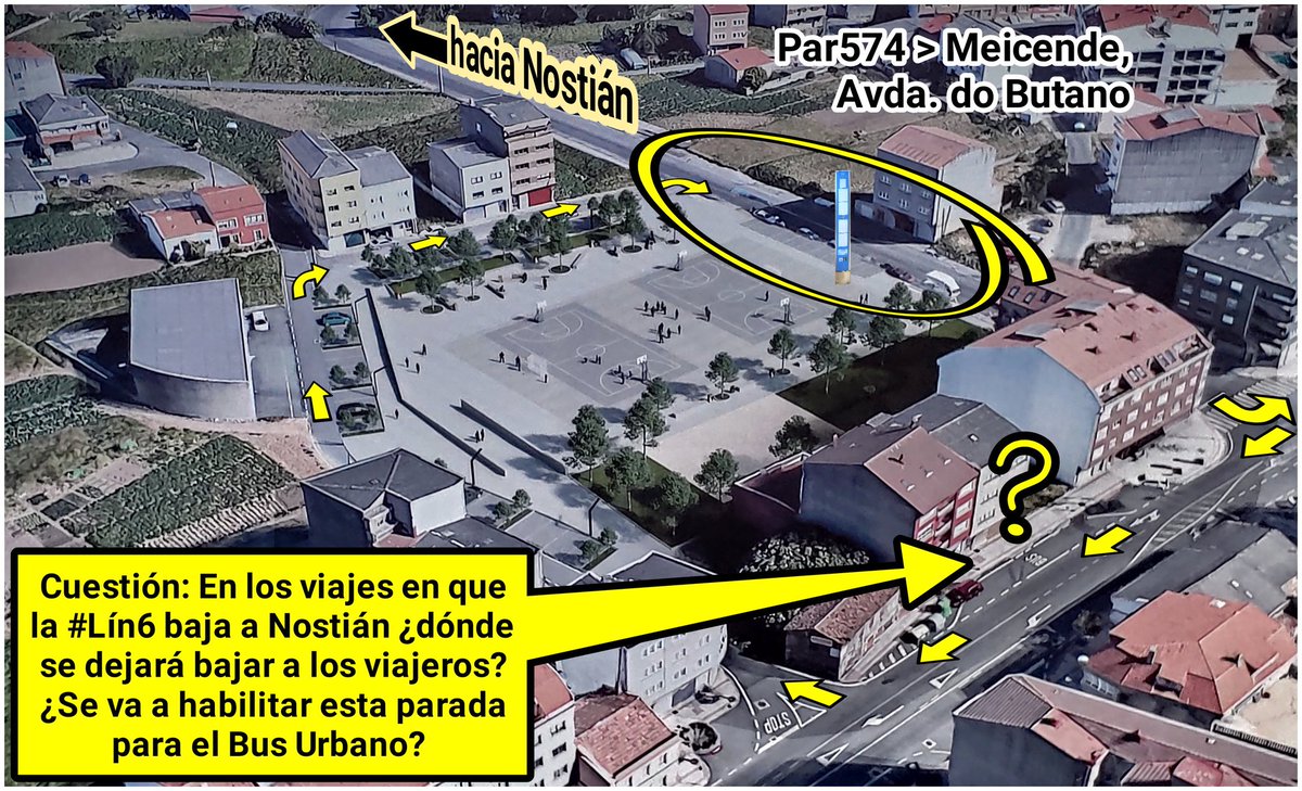 BlogBusurbano's tweet image. Pues en la #Par574, cabecera de la #Lín6 en #Meicende,  están rematando... una #bahía.
😐
No nos atrevemos a evaluarla todavía, pero, aunque amplia y "profunda", quizá la plantearíamos algo distinta.
Vamos a esperar a ver todo terminado para "criticar" 😅
El bus rodeará la plaza: