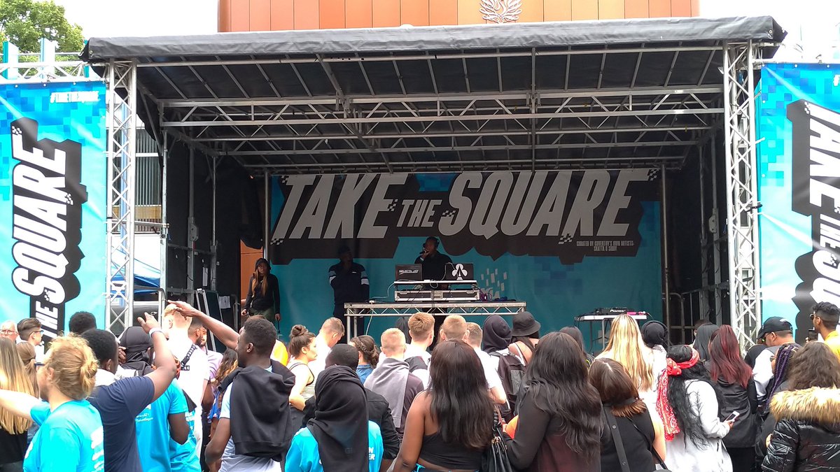 Coventry2021's tweet photo. #TAKETHESQUARE is heating up!!! 🔥🔥 We're still waiting for @MsBanks and @YungenPlayDirty to perform - it's going to be HUGE! 🎤 https://t.co/fGdq8wpglT