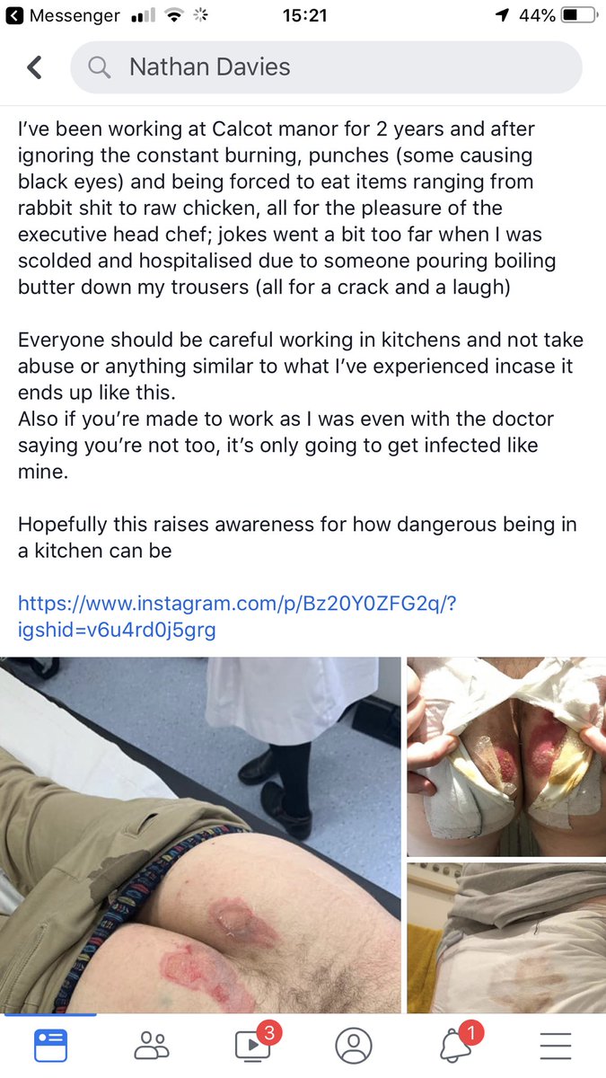 theseanieg's tweet photo. Disgusting behaviour!! Hope he gets a decent pay out!!! @Calcot_and_Spa #calcotmanor #chef #cooking #cotswolds https://t.co/bl8QEXj5mz