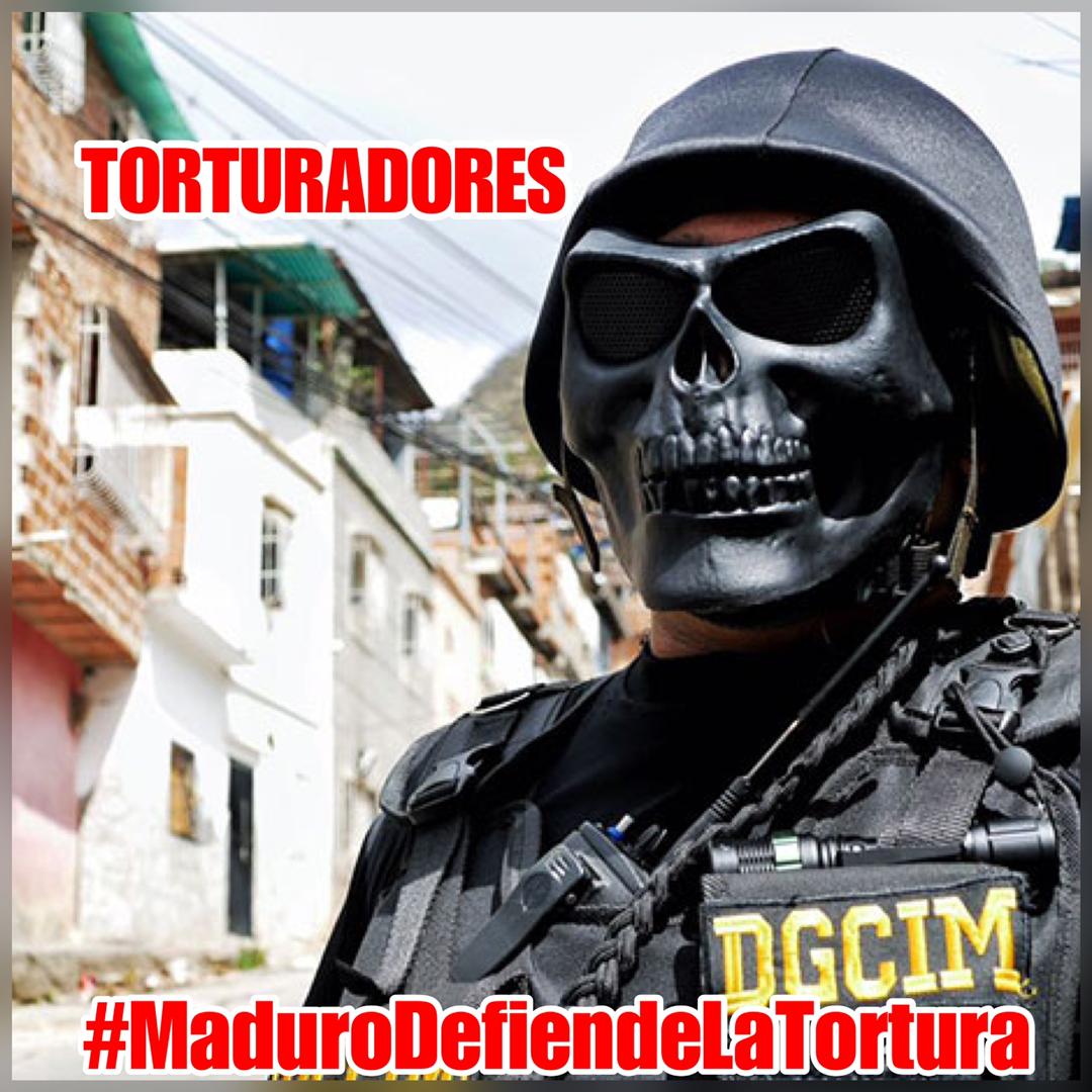 MiguelBiord's tweet photo. En el DGCIM ocurren las torturas más crueles de la dictadura. Asfixias, ahogamientos, descargas eléctricas, golpizas entre otras torturas constituyen  la política ordenada por @NicolasMaduro para violar los Derechos Humanos #MaduroDefiendeLaTortura https://t.co/aWwKRNG7XF
