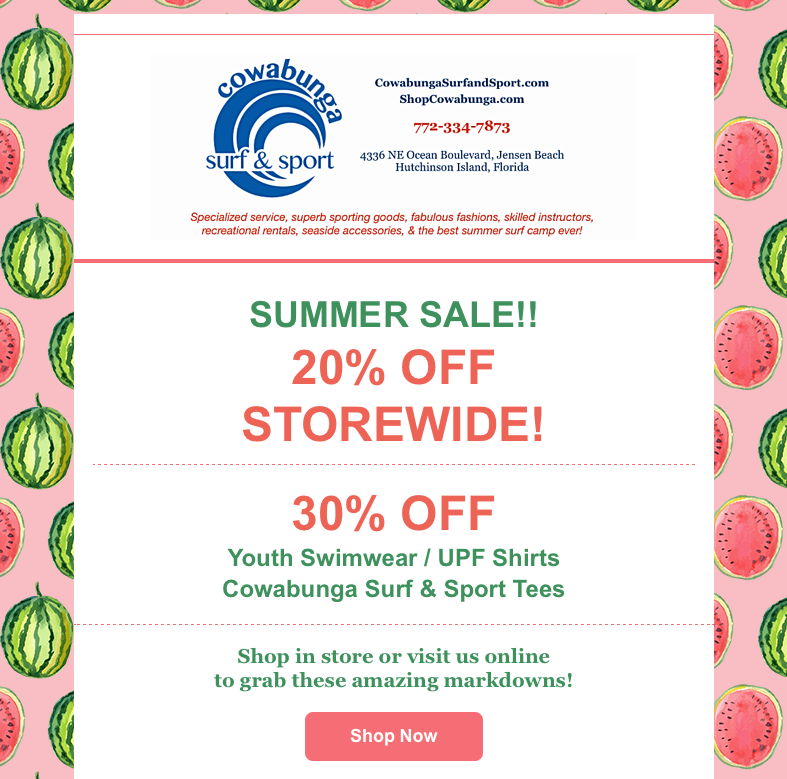CowabungaSurf's tweet photo. Summer Savings: Great Deals!  LIMITED spots still available for Cowabunga Surf &amp; Watersports Camp.  Call 772-334-7873 for more info or visit https://t.co/7c4hPRobqy! https://t.co/p2mXlhShvC https://t.co/eLwMC1T2hi