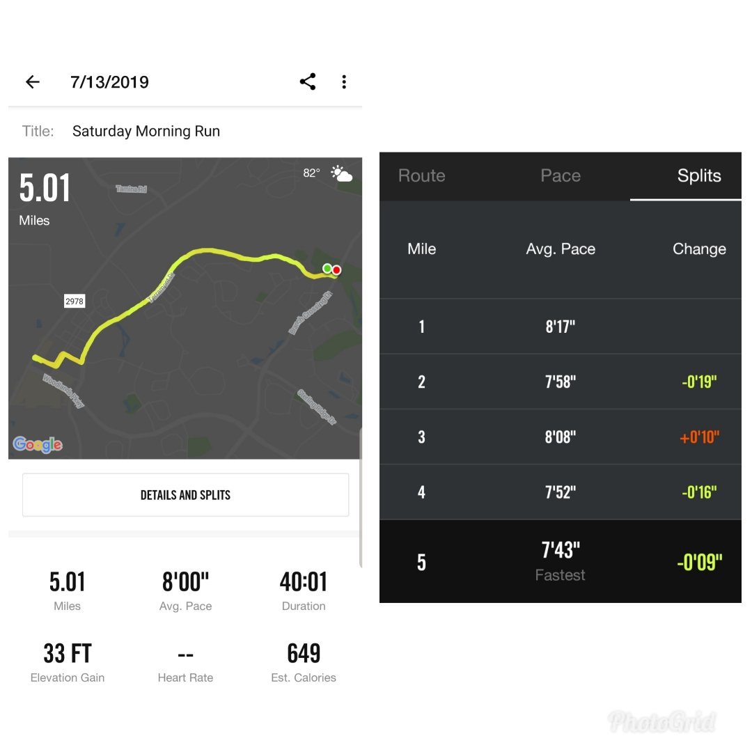 CoachMickyD's tweet image. 1st 40min run in the books, 5mi ran, 6x100yd strides. Still can't manage to pull back on that last mile... Oh, well! Keep choppin! #CoachesStayFit #ChoppinAway