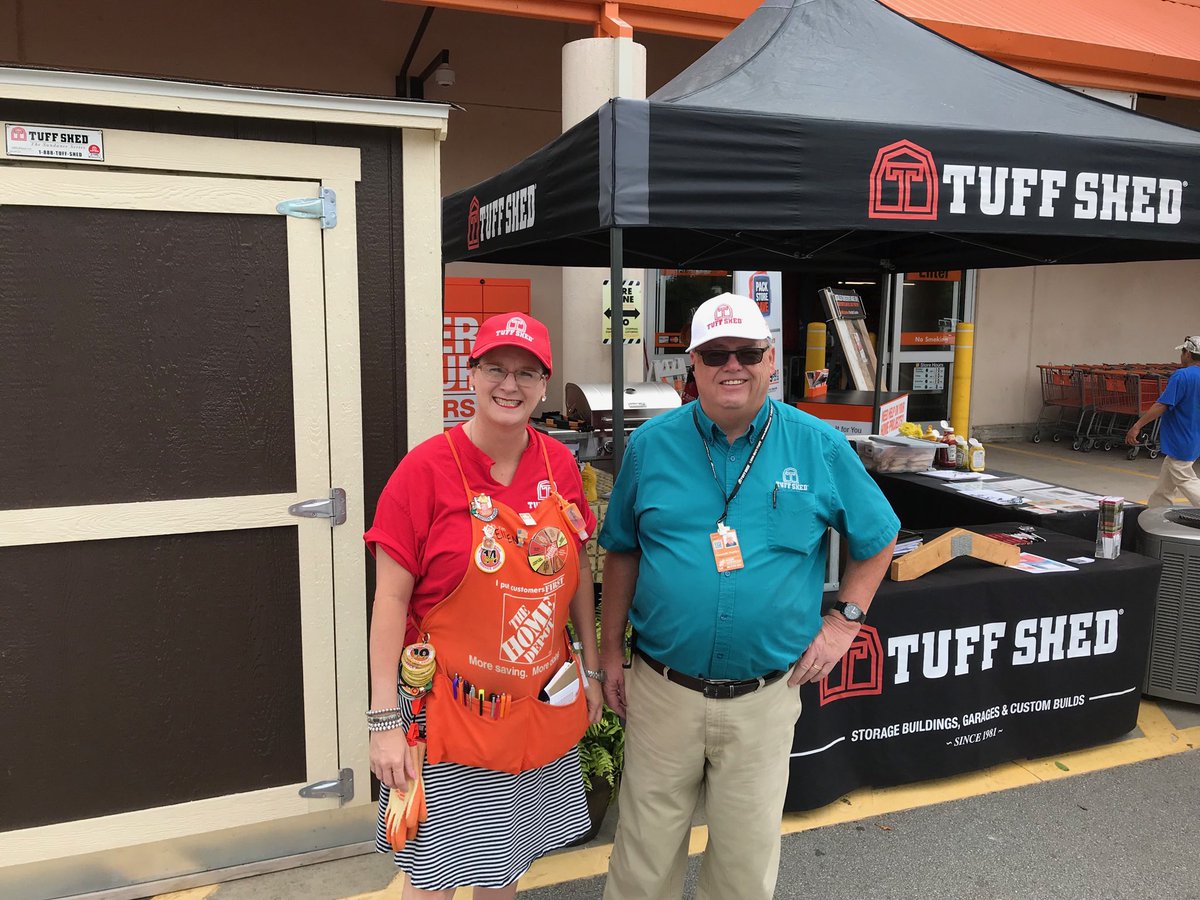 TSATLKEN1's tweet photo. Awesome Specialty Event at 152. Showing a display to customers. Ellen is wearing her Tuff Shed cap and shirt. Great event Danielle and Ellen. https://t.co/YNzxzZVZpE