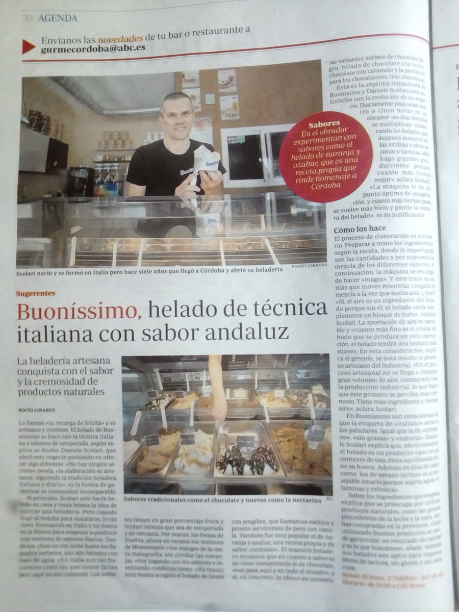 Buonisssimo's tweet photo. Hoy #Buonisssimo en la sección Gurmè de ABC Córdoba https://t.co/l7Etisoj0t