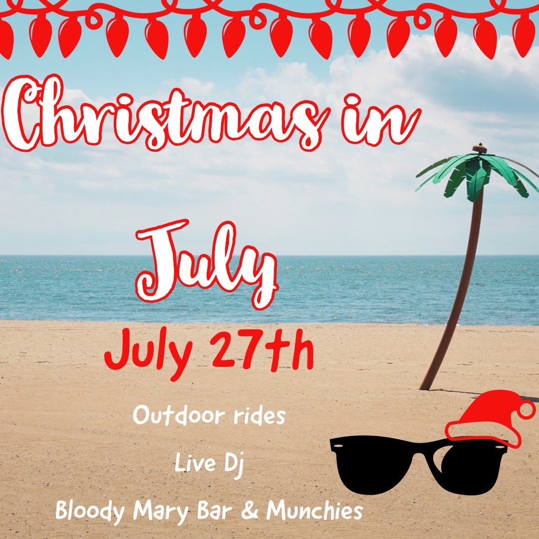 #ChristmasInJuly Saturday 7/27 at <a href="/cycletique/">Cycletique</a> !! Spin with me at 10:45... outside with <a href="/djunderdog/">DJ Underdog</a>