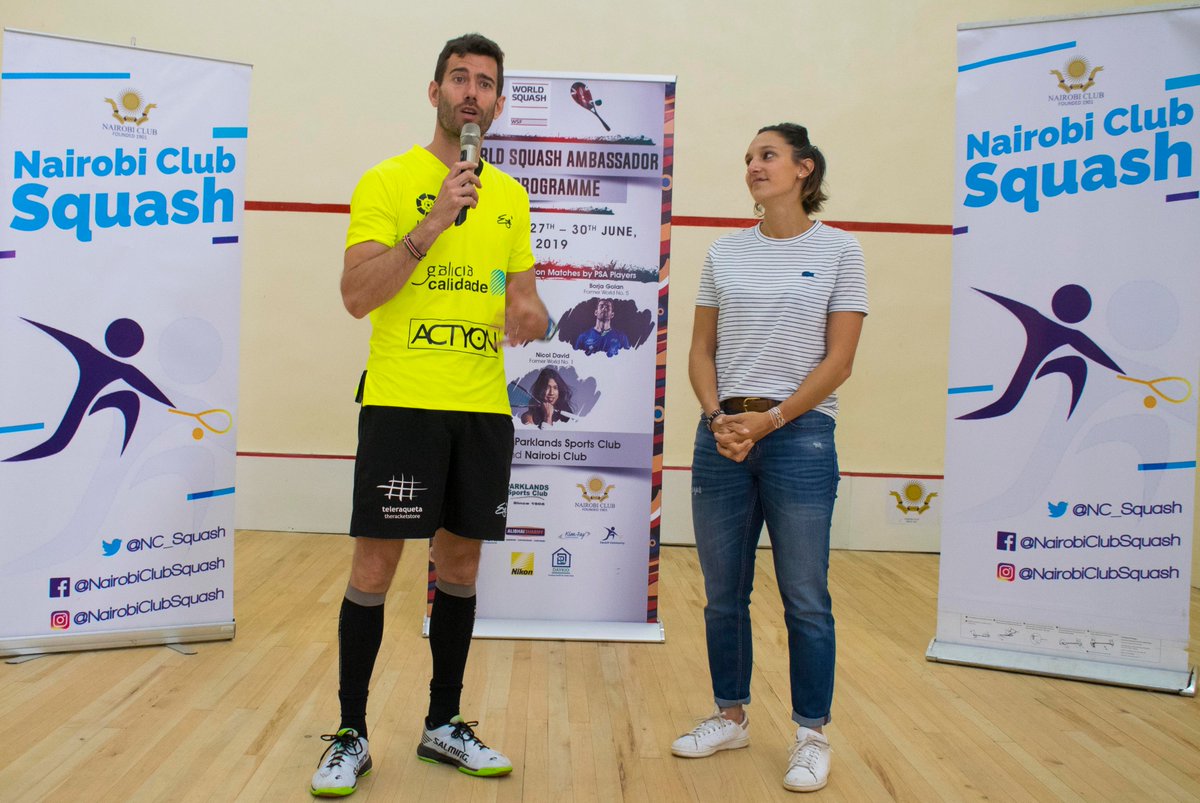 alibhaishariff's tweet photo. In June, we were proud to partner in helping Nairobi Club and Parklands Sports Club host three of the greatest global legends in squash.  Camille Serme, Borja Golán and Nicol David were in the country for the for the 2019 World Squash Ambassador Programme. 
cc @NC_Squash https://t.co/fprEa31NgI