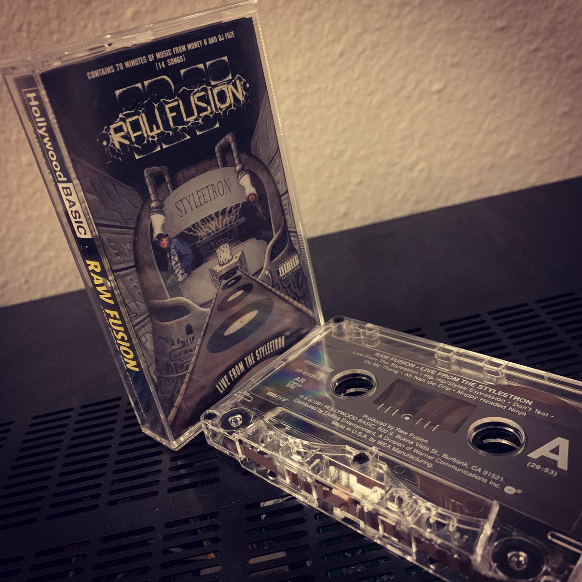 hiphopgods's tweet photo. Raw Fusion - Live From The Styleetron @moneyb69 @DJFUZE_DU #classic #hiphop @cassette #stylee #expression #donttest #domythang #killmidead #rockintothepm #hangtime #traffic #jam #funkintoyoear #throwyourhandsintheair #numberone #withabullet #riptupac #hollywood #basic https://t.co/x1M53oSTac