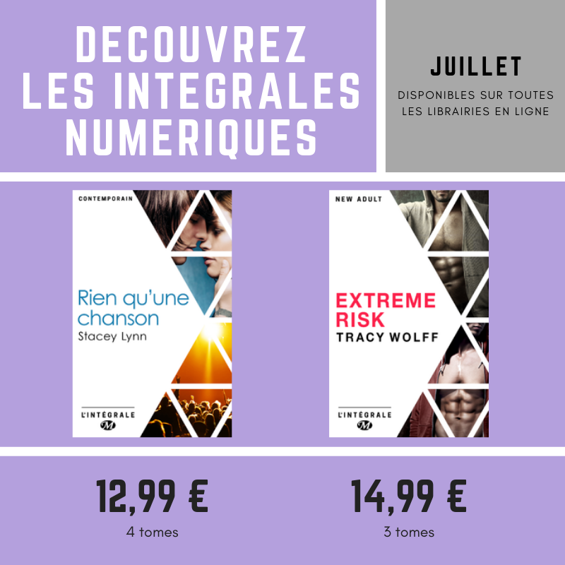 EdHauteville's tweet image. Il fait chaud, quoi de mieux qu'une Intégrale Milady pour se rafraîchir ! Ce mois-ci dans les Intégrales Milady en format numérique : 
- Succombez au charme de l'Intégrale #Rienquunechanson de #StaceyLynn 🎶
- Et prenez un #ExtremeRisk avec l'Intégrale de #TracyWolff 🏂