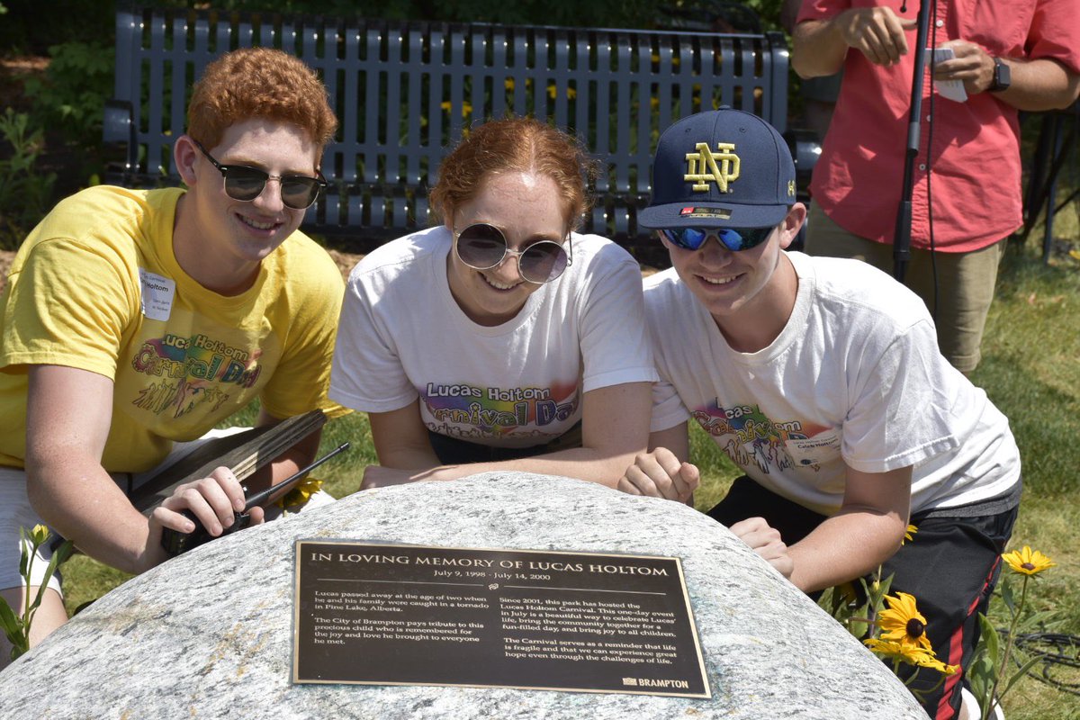 patrickbrownont's tweet photo. Today, we announced the official Lucas Holtom Park naming and bronze plaque unveiling at the 19th annual Lucas Holtom Carnival. Thank you Pastor @JamieHoltom1 for turning a tragedy into a celebration of love, hope and optimism. #brampton #brampoli https://t.co/wf05lyf30d