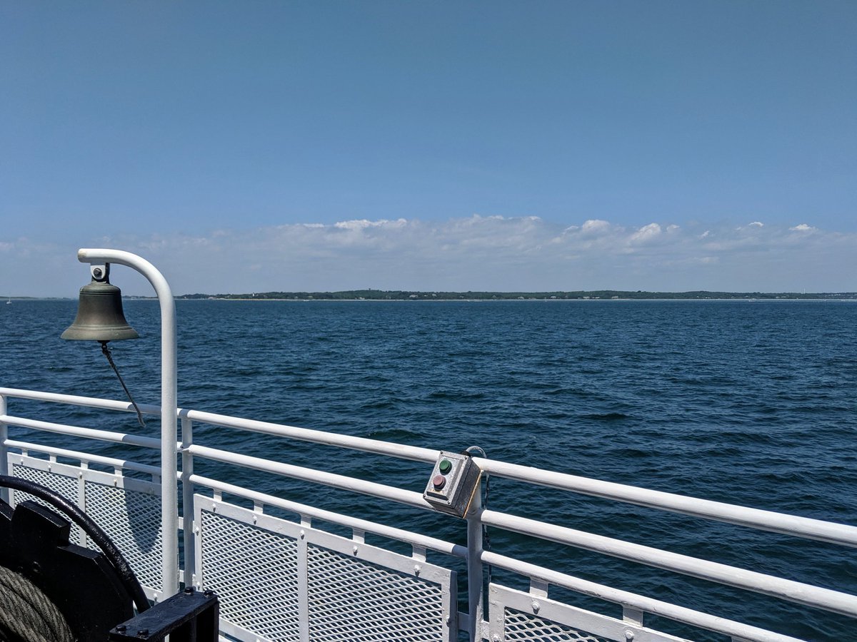 Woods Hole from the foredeck of ferry Island Home