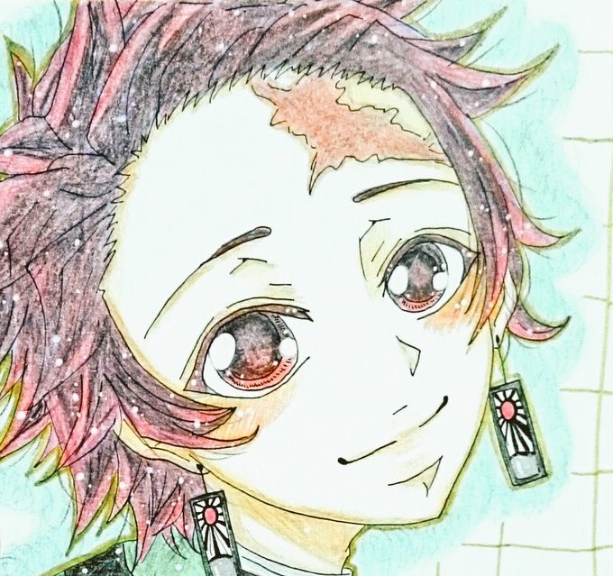 鈴宮カナリアさんがTwitterに投稿した竈門炭治郎(鬼滅の刃)のイラスト。
