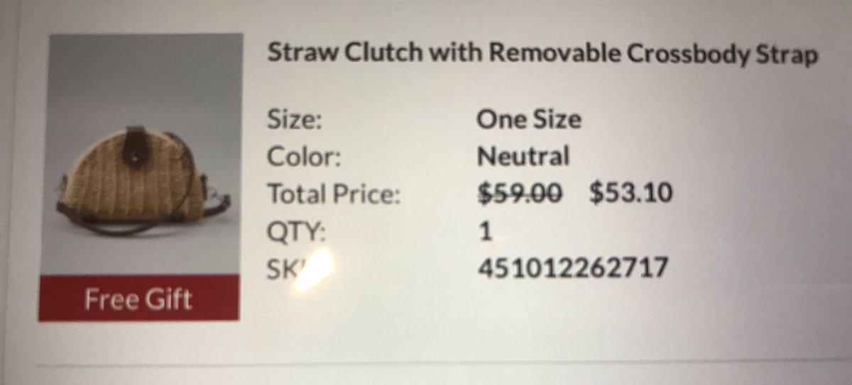 MessyJessieG's tweet photo. @whbm you can’t really call this a “free gift” if you charge me for it and tell me so AFTER I purchase the order. (And I tried to remove it several times as it’s not something I’d even wear). I believe this is considered fraud and/or theft. #totalbull #wtf https://t.co/RNxBZCTM9q
