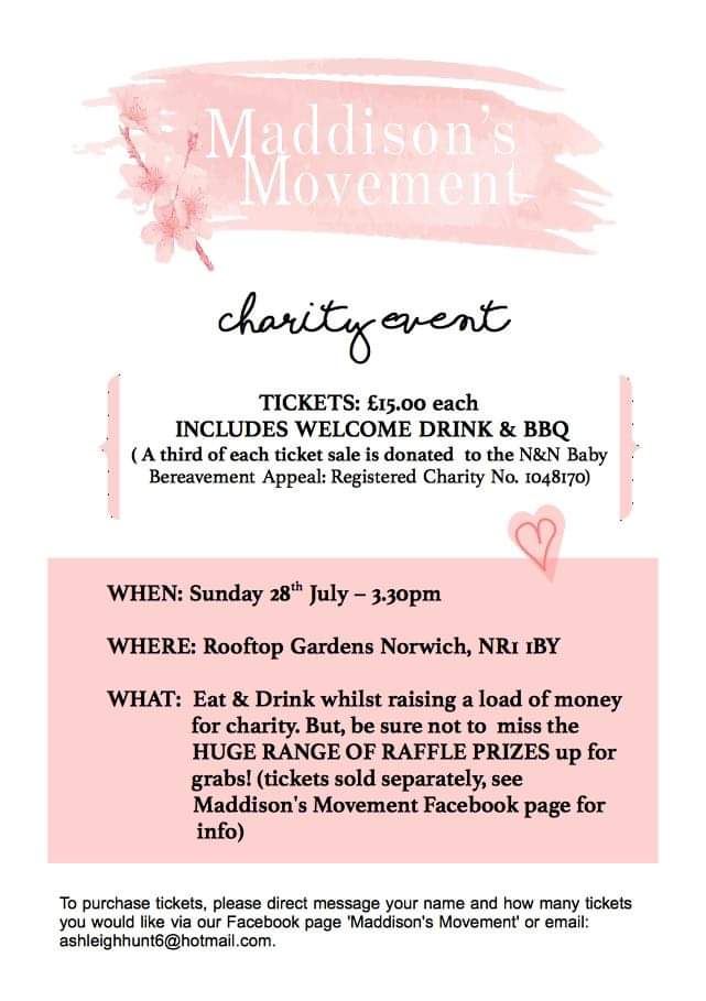 AshleighHunt92's tweet image. Please help us share guys to let anyone local to Norwich know about our upcoming charity event for the N&amp;amp;N baby bereavement appeal. @NickConradtweet