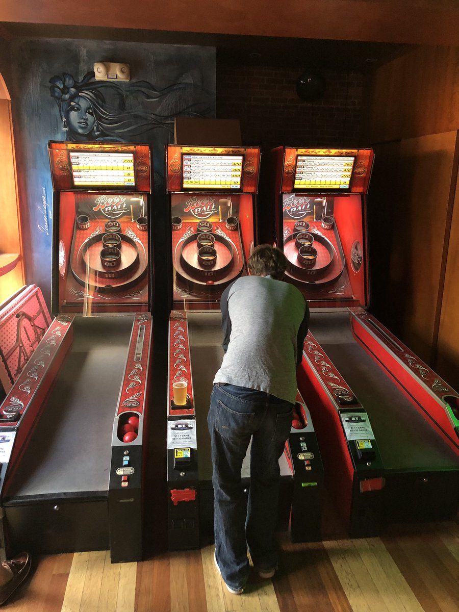 janharrington's tweet photo. Boston Children’s Hospital Fundraiser and #deadpool red #Skeeball lanes. @VancityReynolds I think you should duck in #thegreatestbar https://t.co/zdkRvcWowg