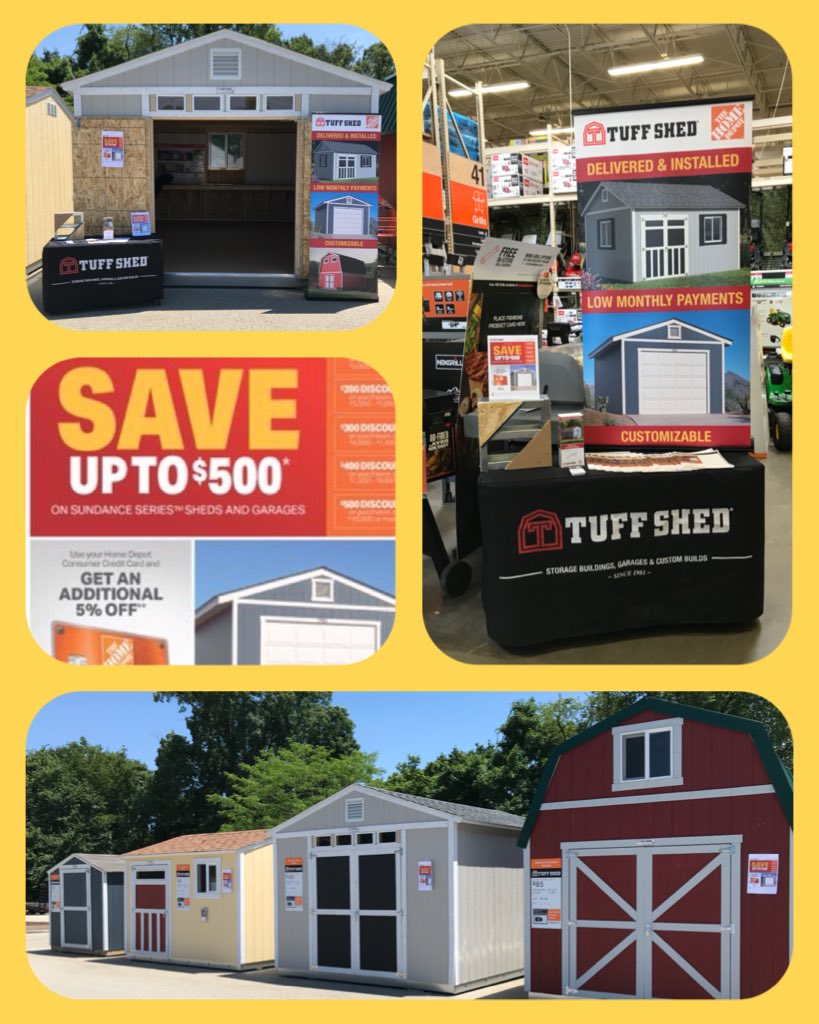 TuffShedMel's tweet photo. ☀️ @tuffshed ☀️#storagebuildings #garages ☀️ catching Saturday shoppers #insideoutside @HomeDepot 4116 ☀️BUSY☀️BUSY #WilkinsTownship #leadsinsaleswin #drivingpipeline @JarrettHarrison @Millaya @WhitefleetChris https://t.co/iJLfaTgLN7