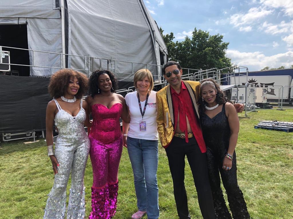 With #BoneyM at #BristolPride just after the @ShoutOut_Radio interview...