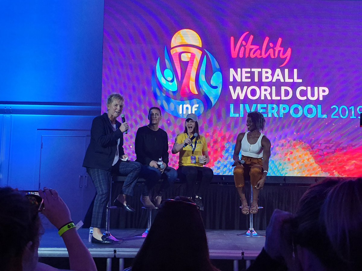 leanne_danson's tweet photo. What a great Evening at a lovely event, Netballs coming home, Thanks for a great evening @Sharni_Layton and @amaagbeze #thisisnetball #netballrising #netballworldcup2019 #liverpool πβ€πΉπ https://t.co/rXLMxt1tJB